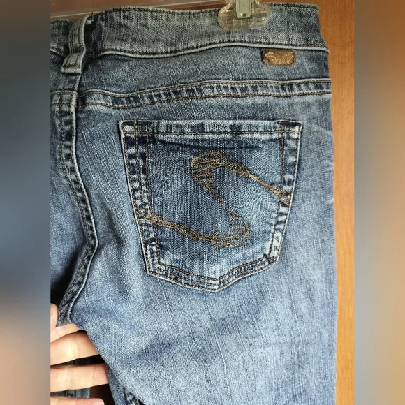 Y2K Low-rise Distressed Biker Silver Jeans Blue Vintage Wash Denim Women Size 29 - Picture 5 of 16